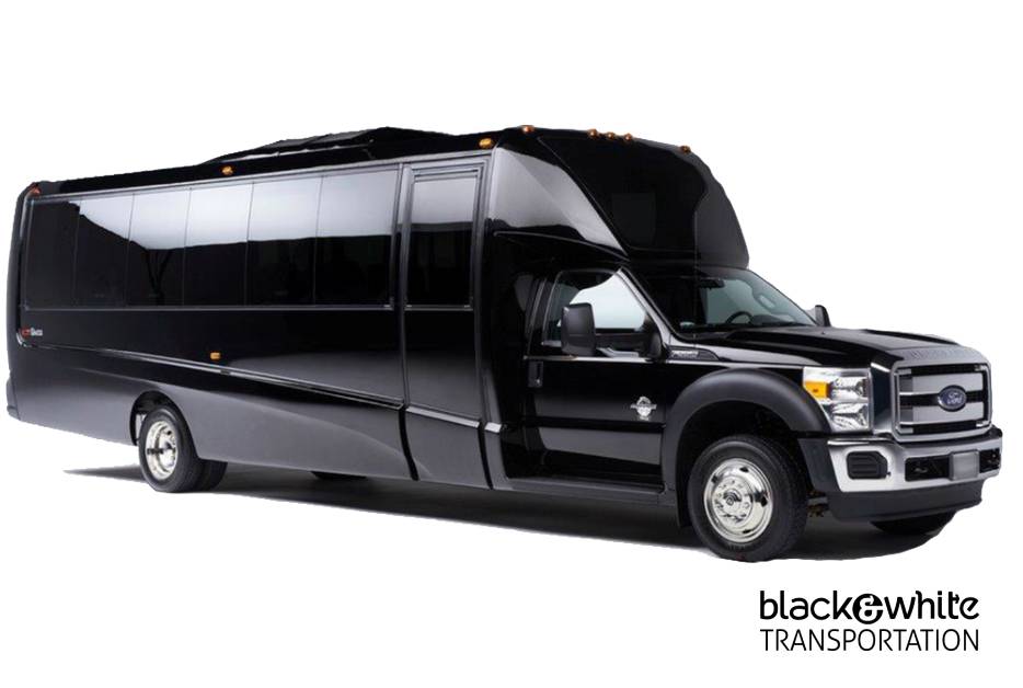 Black Limo Bus for Toledo Wedding Guest Shuttle