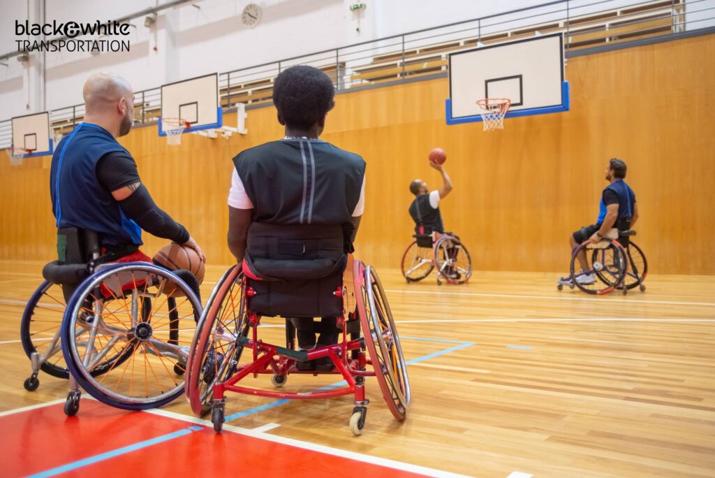Wheelchair Basketball Players at a Local Sports Venue