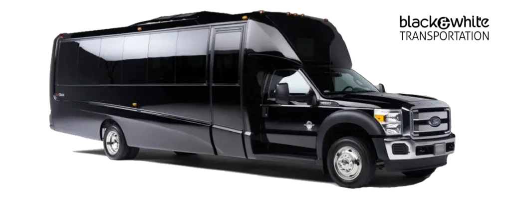 Black Luxury Limo Bus for Group Transportation