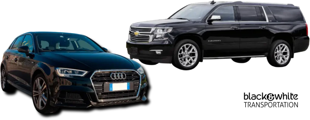 Black Luxury Sedan and SUV Side by Side